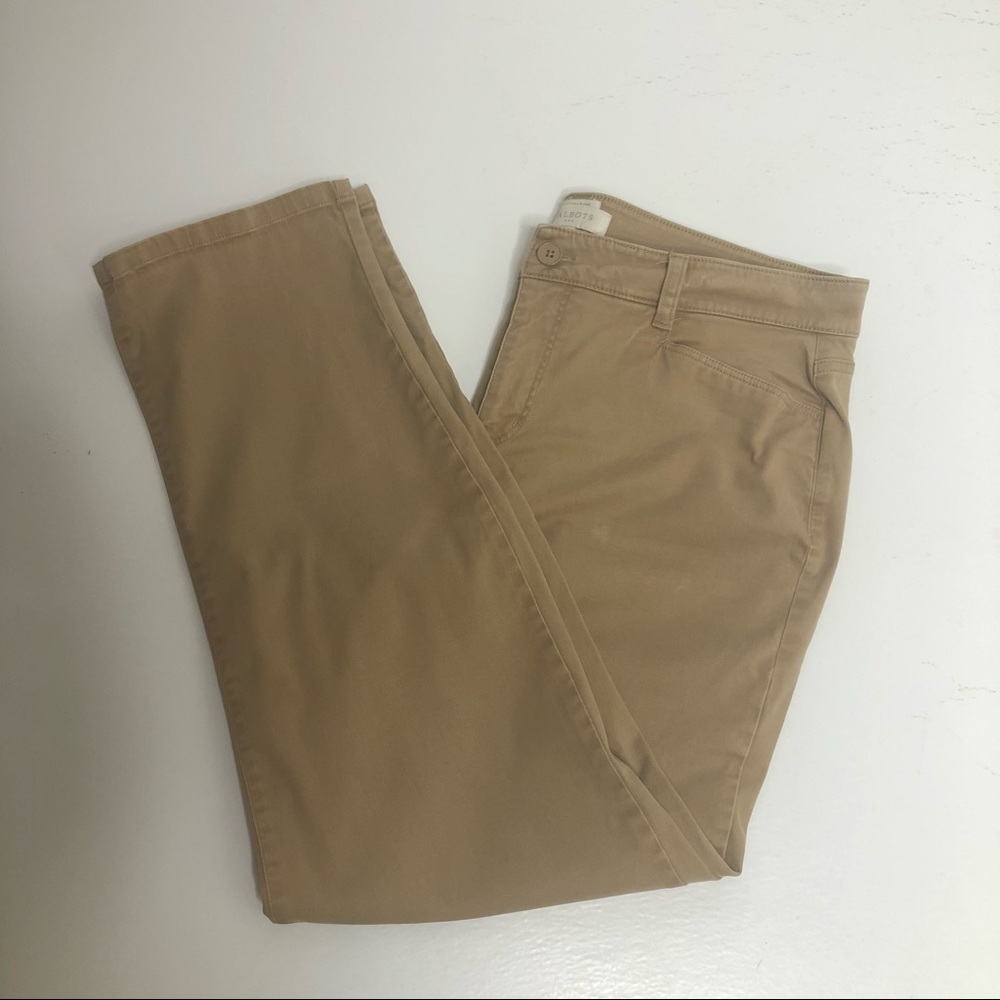 Talbots tan signature straight leg pants, size 16